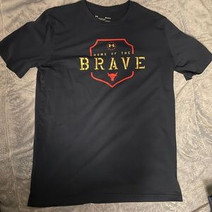 Men’s Under Armour Medium Cotton Dark Blue Loose Short Sleeve Shirt